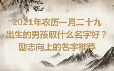2021年农历一月二十九出生的男孩取什么名字好?励志向上的名字推荐