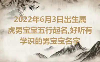 2022年6月3日出生属虎男宝宝五行起名,好听有学识的男宝宝名字