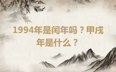1994年是闰年吗？甲戌年是什么？