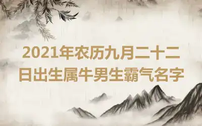 2021年农历九月二十二日出生属牛男生霸气名字