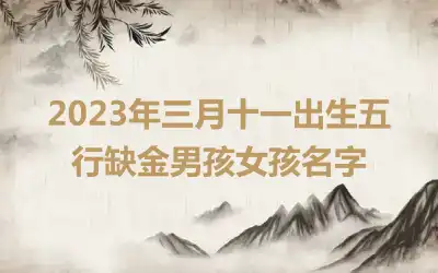 2023年三月十一出生五行缺金男孩女孩名字