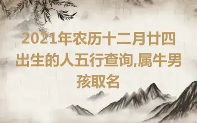 2021年农历十二月廿四出生的人五行查询,属牛男孩取名
