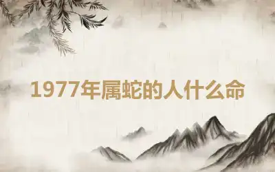 1977年属蛇的人什么命