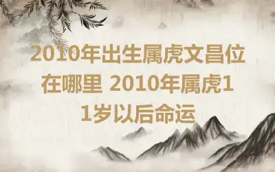 2010年出生属虎文昌位在哪里 2010年属虎11岁以后命运