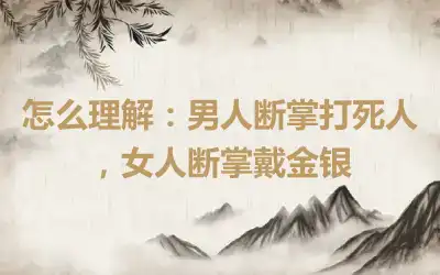 怎么理解：男人断掌打死人，女人断掌戴金银