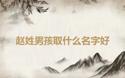 赵姓男孩取什么名字好