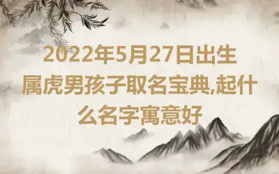 2022年5月27日出生属虎男孩子取名宝典,起什么名字寓意好
