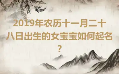 2019年农历十一月二十八日出生的女宝宝如何起名?