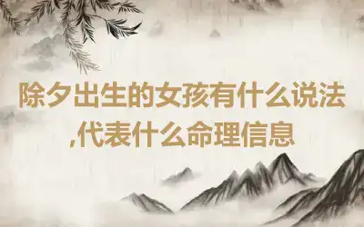 除夕出生的女孩有什么说法,代表什么命理信息