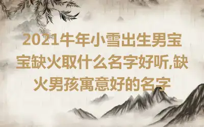 2021牛年小雪出生男宝宝缺火取什么名字好听,缺火男孩寓意好的名字