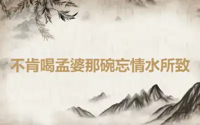 不肯喝孟婆那碗忘情水所致