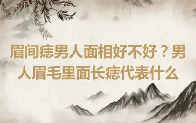 眉间痣男人面相好不好？男人眉毛里面长痣代表什么