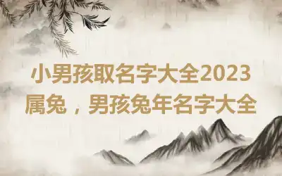 小男孩取名字大全2023属兔，男孩兔年名字大全