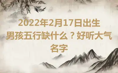 2022年2月17日出生男孩五行缺什么？好听大气名字