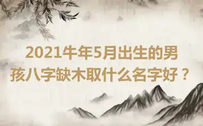 2021牛年5月出生的男孩八字缺木取什么名字好?
