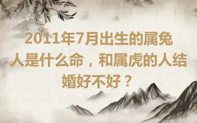 2011年7月出生的属兔人是什么命，和属虎的人结婚好不好？