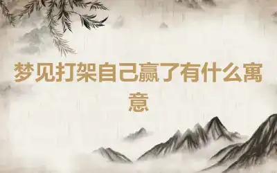 梦见打架自己赢了有什么寓意