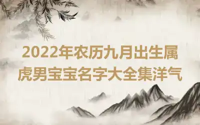 2022年农历九月出生属虎男宝宝名字大全集洋气