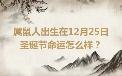 属鼠人出生在12月25日圣诞节命运怎么样？