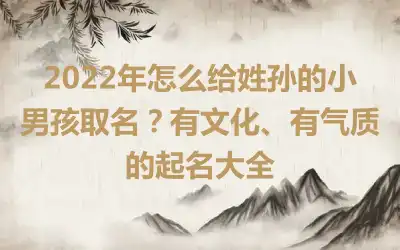 2022年怎么给姓孙的小男孩取名？有文化、有气质的起名大全