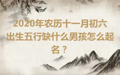2020年农历十一月初六出生五行缺什么男孩怎么起名?