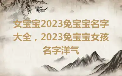 女宝宝2023兔宝宝名字大全，2023兔宝宝女孩名字洋气