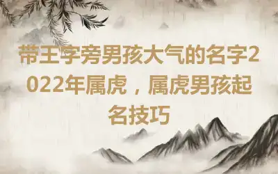 带王字旁男孩大气的名字2022年属虎，属虎男孩起名技巧
