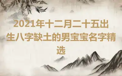 2021年十二月二十五出生八字缺土的男宝宝名字精选