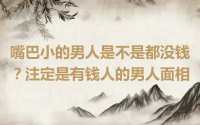 嘴巴小的男人是不是都没钱？注定是有钱人的男人面相