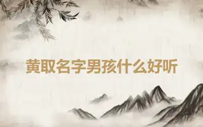 黄取名字男孩什么好听