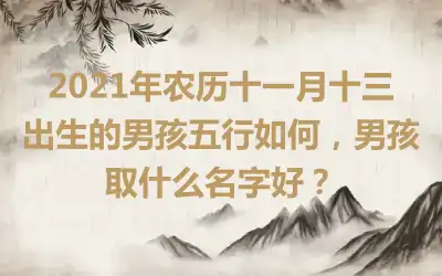 2021年农历十一月十三出生的男孩五行如何，男孩取什么名字好？