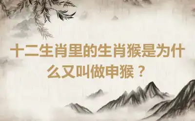十二生肖里的生肖猴是为什么又叫做申猴？
