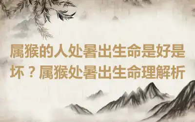属猴的人处暑出生命是好是坏？属猴处暑出生命理解析
