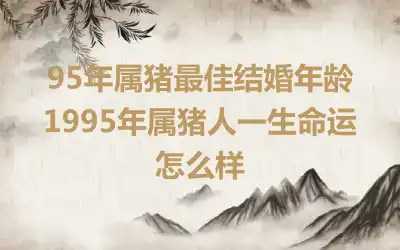 95年属猪最佳结婚年龄 1995年属猪是什么命
