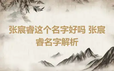 张宸睿这个名字好吗 张宸睿名字解析
