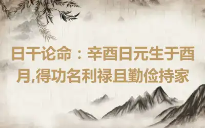 日干论命：辛酉日元生于酉月,得功名利禄且勤俭持家