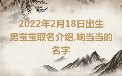 2022年2月18日出生男宝宝取名介绍,响当当的名字