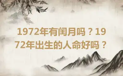1972年有闰月吗？1972年出生的人命好吗？