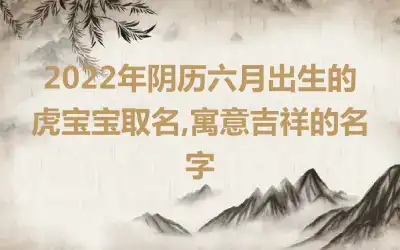 2022年阴历六月出生的虎宝宝取名,寓意吉祥的名字