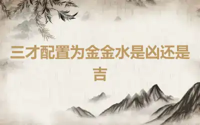 三才配置为金金水是凶还是吉