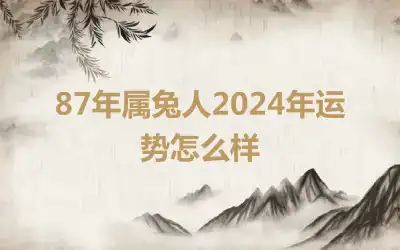 87年属兔人2024年运势怎么样