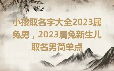 小孩取名字大全2023属兔男，2023属兔新生儿取名男简单点