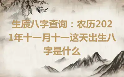 生辰八字查询：农历2021年十一月十一这天出生八字是什么