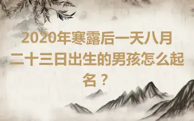 2020年寒露后一天八月二十三日出生的男孩怎么起名？