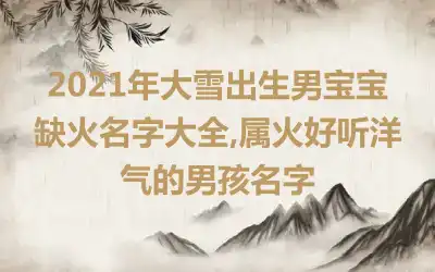 2021年大雪出生男宝宝缺火名字大全,属火好听洋气的男孩名字