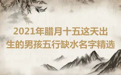 2021年腊月十五这天出生的男孩五行缺水名字精选