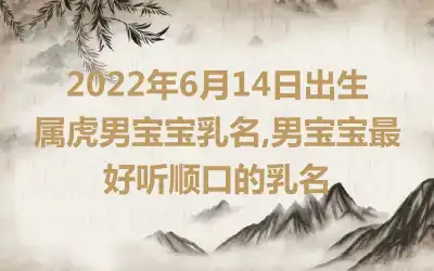 2022年6月14日出生属虎男宝宝乳名,男宝宝最好听顺口的乳名