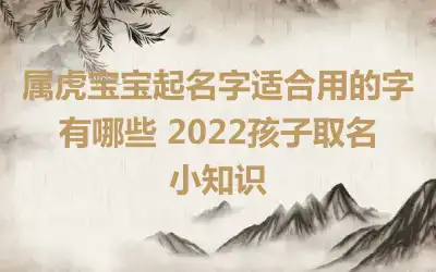 属虎宝宝起名字适合用的字有哪些 2022孩子取名小知识