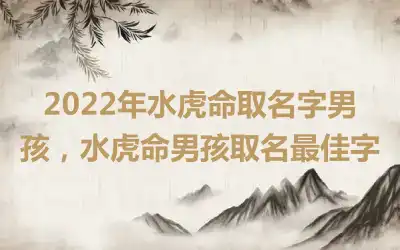 2022年水虎命取名字男孩，水虎命男孩取名最佳字