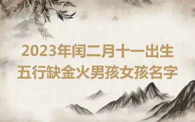 2023年闰二月十一出生五行缺金火男孩女孩名字